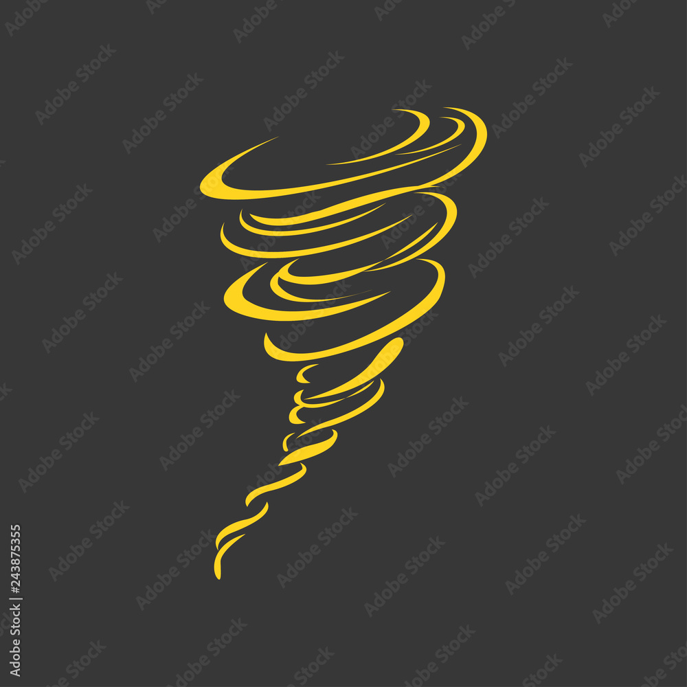 Cartoon climate threat destructive tornado wind whirlwind isolated icon ...