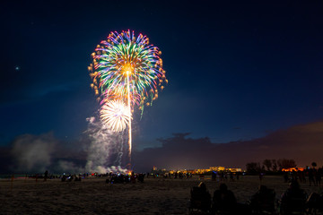 Wall Mural - Fireworks on the Beach