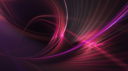 Aufkleber - Abstract red background element on black. Fractal graphics. Three-dimensional composition of glowing lines and mption blur traces. Movement and innovation concept.