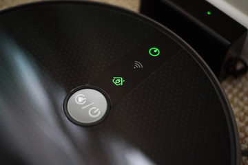 control panel on robot vacuum cleaner