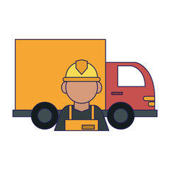 Sticker - Cargo vehicle and warehouse