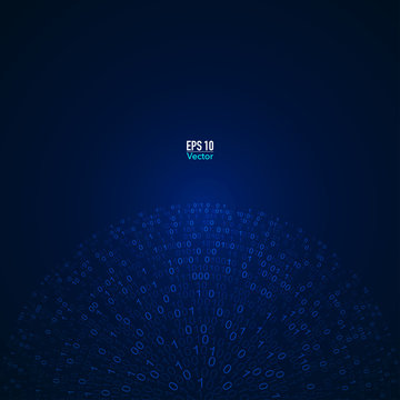graphic of binary code for decoration or being backdrop, futuristic digital technology background