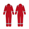 Red work overalls with safety band isolated vector on the white background