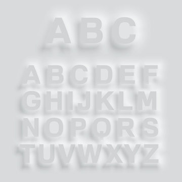 Gray bulging typeface, vector