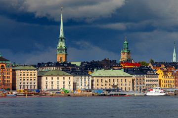 Wall Mural - Stockholm. Old city embankment.