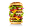 © Yeti Studio - Gigantic delicious burger, isolated on white background