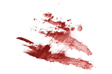 Fototapeta bloody dry prints, isolated on white background