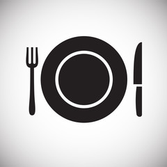 Poster - Dish icon on white background for graphic and web design, Modern simple vector sign. Internet concept. Trendy symbol for website design web button or mobile app