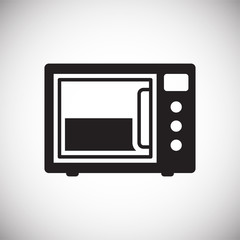 Poster - Microwave oven icon on white background for graphic and web design, Modern simple vector sign. Internet concept. Trendy symbol for website design web button or mobile app