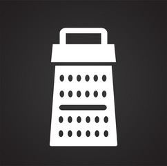 Poster - Grater icon on black background for graphic and web design, Modern simple vector sign. Internet concept. Trendy symbol for website design web button or mobile app