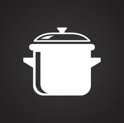 Poster - Saucepan icon on black background for graphic and web design, Modern simple vector sign. Internet concept. Trendy symbol for website design web button or mobile app