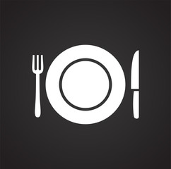 Poster - Dish icon on black background for graphic and web design, Modern simple vector sign. Internet concept. Trendy symbol for website design web button or mobile app