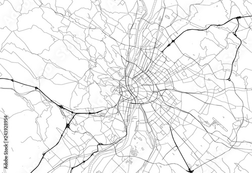 Cuadros en Lienzo Area map of Budapest, Hungary