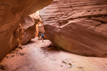 Women Friends Adventure Travel Hiking Exploring In Beautiful Nature Desert Canyon