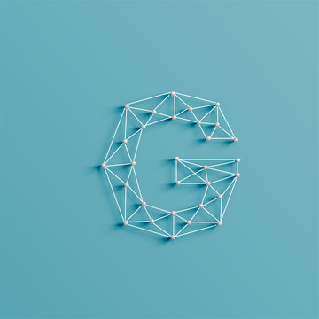 A character made by pins and lines, 3D and realistic, vector
