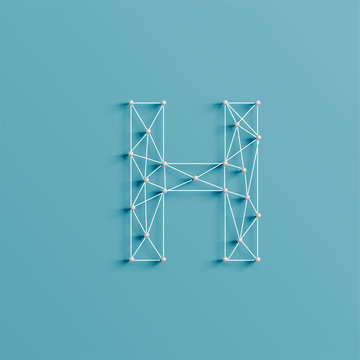 A character made by pins and lines, 3D and realistic, vector