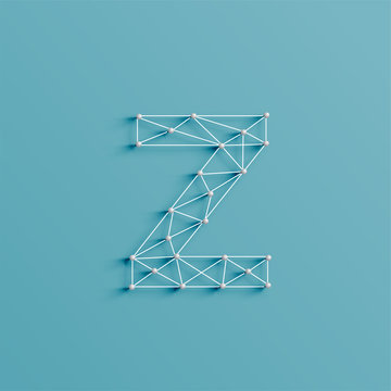 A character made by pins and lines, 3D and realistic, vector