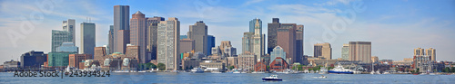 Fotomural Boston Skyline and Custom House panorama from East Boston, Massachusetts, USA