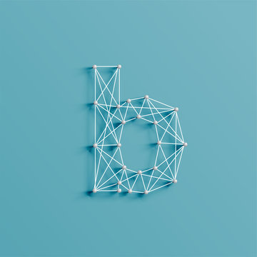 A character made by pins and lines, 3D and realistic, vector