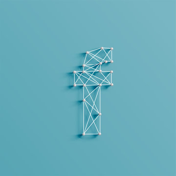 A character made by pins and lines, 3D and realistic, vector