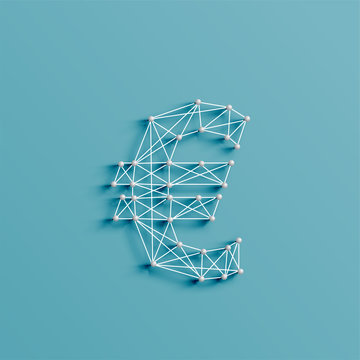 A character made by pins and lines, 3D and realistic, vector