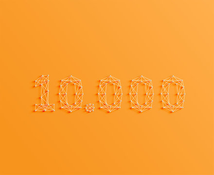A number made by pins and lines, 3D and realistic, vector