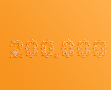 A number made by pins and lines, 3D and realistic, vector