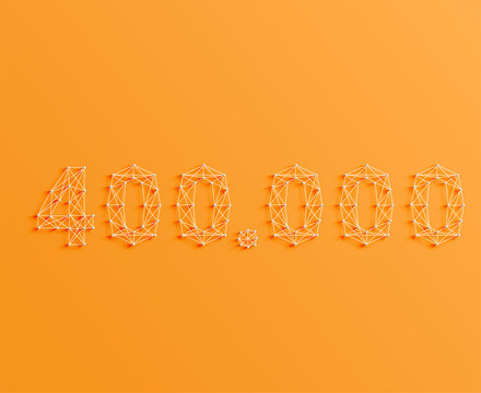 A number made by pins and lines, 3D and realistic, vector