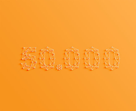 A number made by pins and lines, 3D and realistic, vector