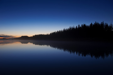 Wall Mural - river scenery at summer night in finland.