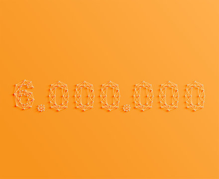 A number made by pins and lines, 3D and realistic, vector
