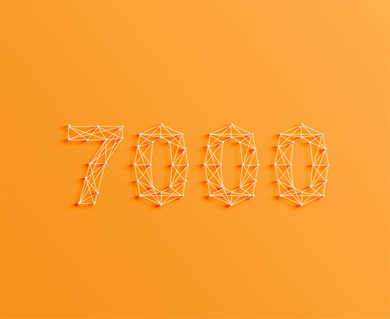 A number made by pins and lines, 3D and realistic, vector