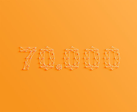 A number made by pins and lines, 3D and realistic, vector