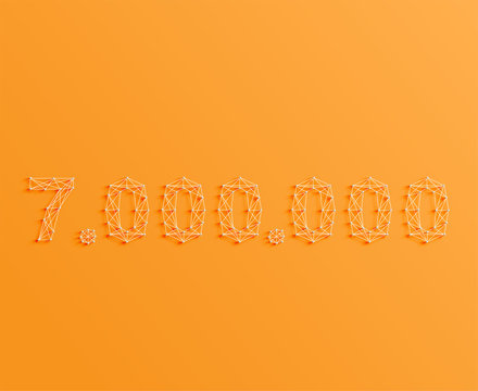 A number made by pins and lines, 3D and realistic, vector