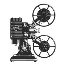 Vintage Film Projector Vector Illustration.