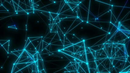 Poster - Rhythmic web.Science, technology and engineering motion background. Abstract plexus composition. 3d rendering.Seamless loop.