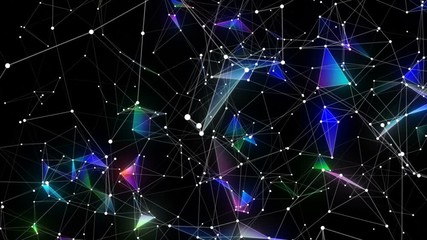 Poster - Nice abstract holographic background. Seamless loop.
