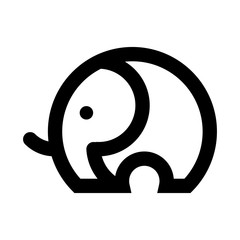 Poster - Elephant logo. Funny Icon. Cute mammal symbol. Vector Eps 10.