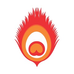 Wall Mural - quills of peacock vector logo.
