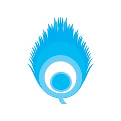 Wall Mural - quills of peacock vector logo.