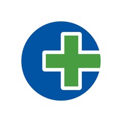 Wall Mural - circle and cross vector logo.