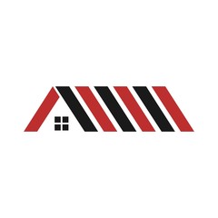Wall Mural - roofing company logo. home vector icon.