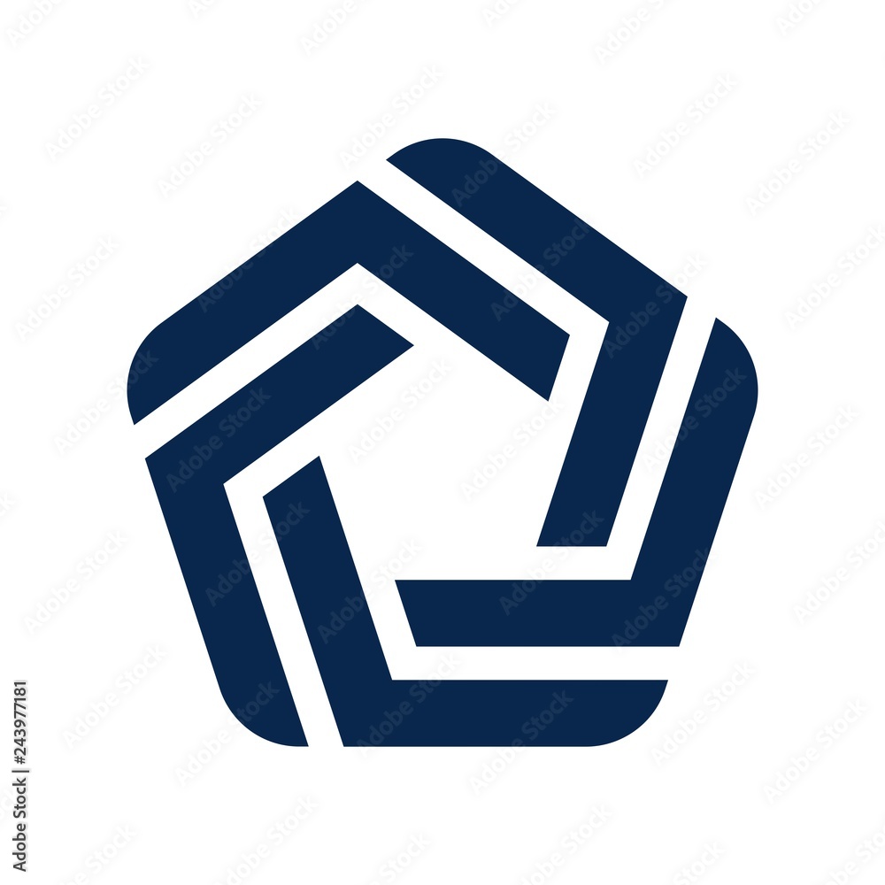 Pentagonal Font Pentagonal icon logo vector Stock Vector | Adobe Stock