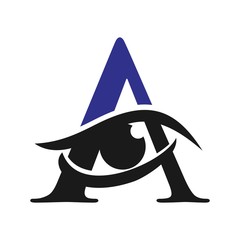 Canvas Print - letter a and eye symbol. vector logo.