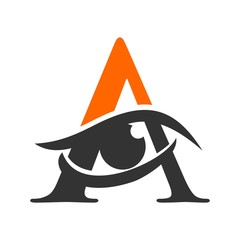 Canvas Print - letter a and eye symbol. vector logo.