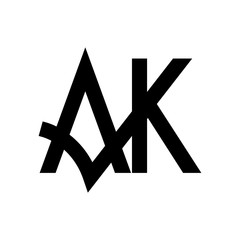 Canvas Print - letter a and k vector logo