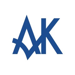 Canvas Print - letter a and k vector logo