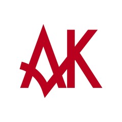 Canvas Print - letter a and k vector logo