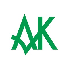 Canvas Print - letter a and k vector logo