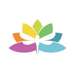 Wall Mural - dragonfly vector logo.